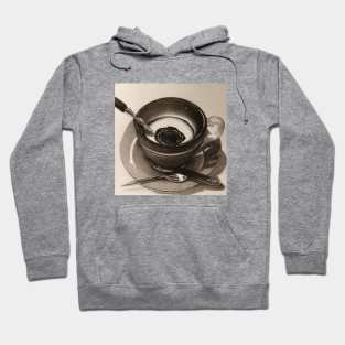 Coffee Since Monochrome Pointillism Vintage Cup Hoodie